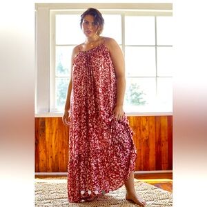 Anthropologies Flounced Maxi Lounge Dress